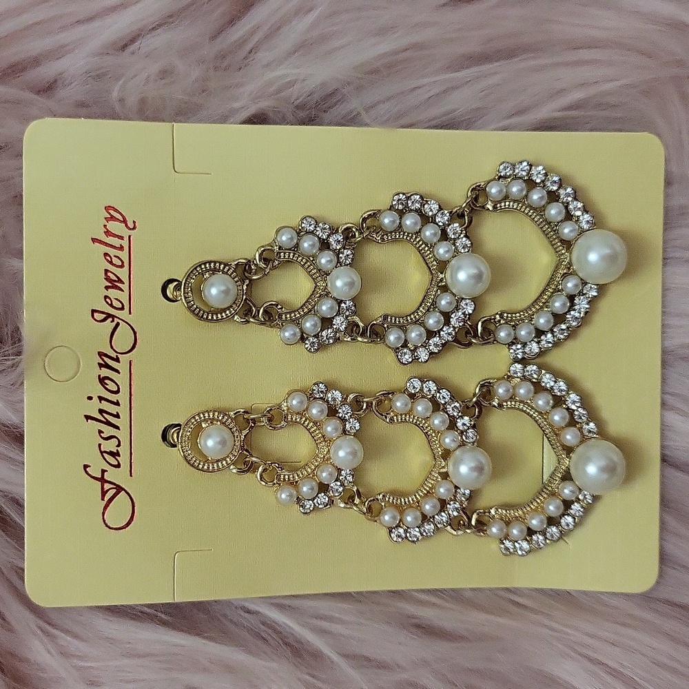 Brand New FASHION JEWELRY BLING 3 TIER-DROP EARRINGS